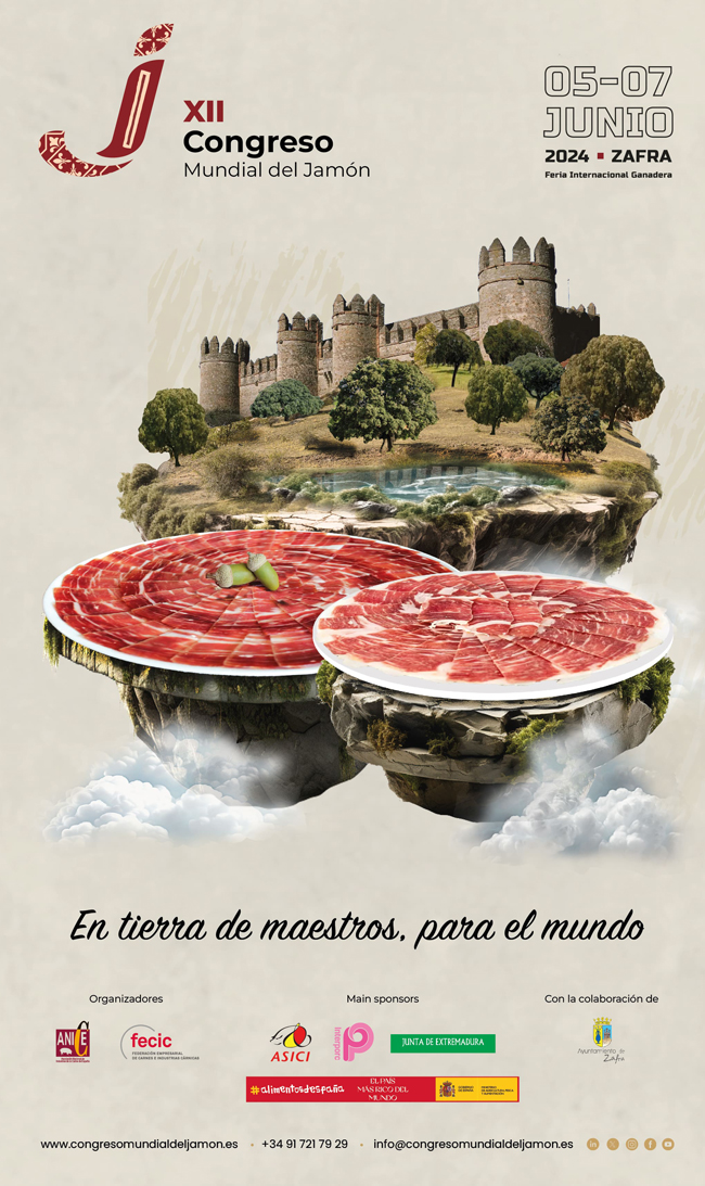 Cartel XII Congreso Mundial del Jamón - Zafra, del 5 al 7 de junio